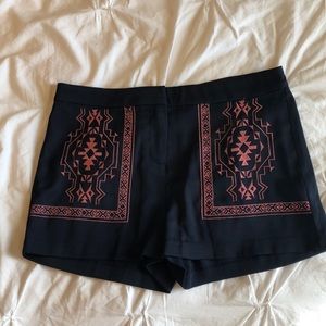 Aztec print flare shorts
